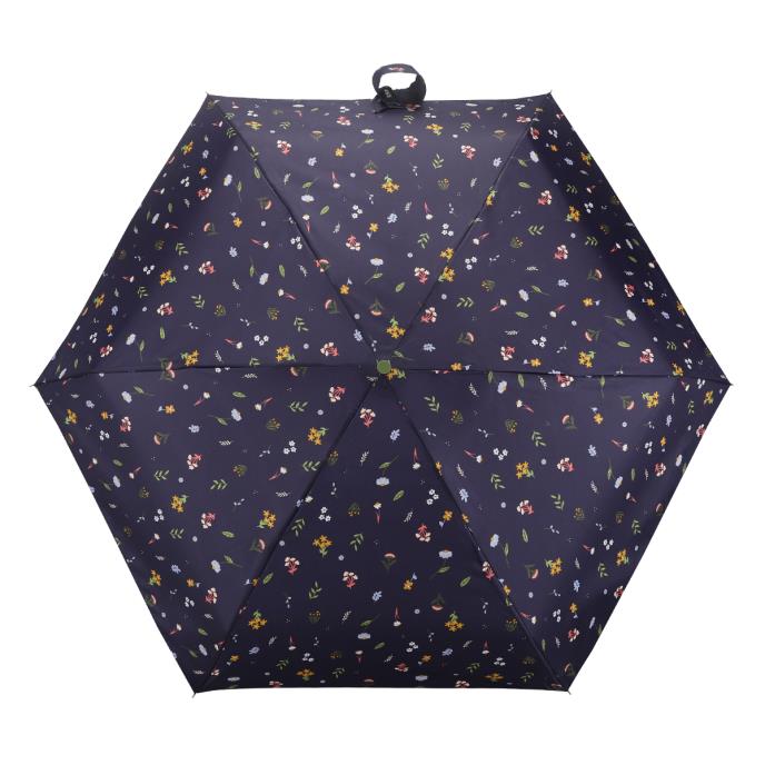 totes® Compact Round Navy Ditsy Umbrella (5 Section) Extra Image 1